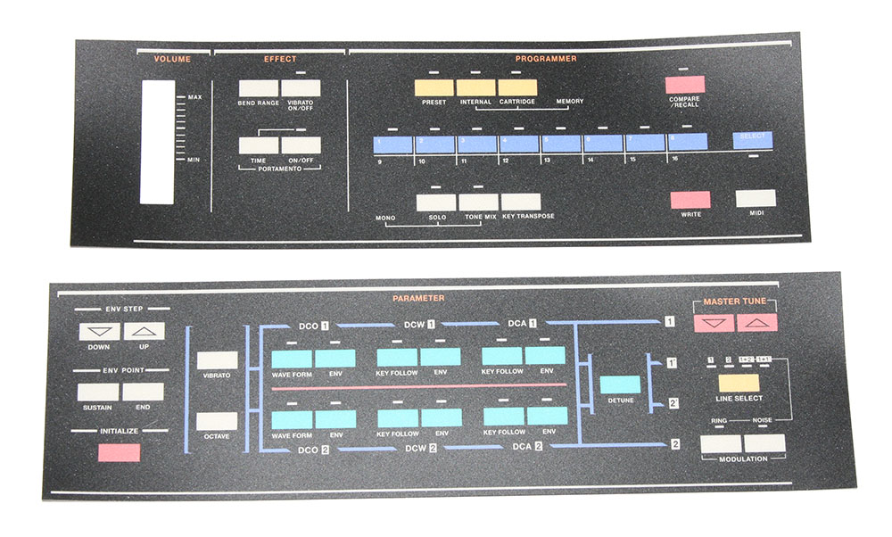 Panel overlays, Casio CZ-1000
