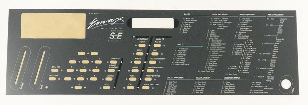 Panel overlay, Emax SE Rack