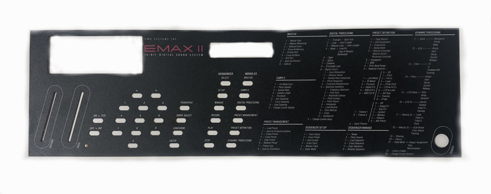 Panel overlay, Emax II Rack