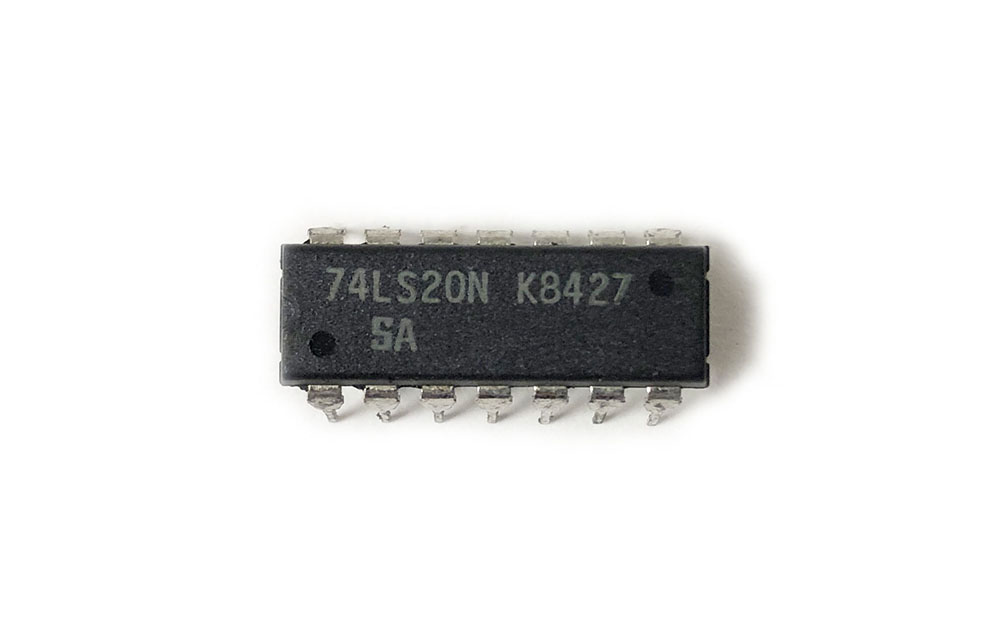 IC, 74LS20, dual 4-input NAND gate