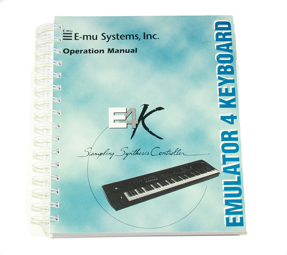 Operation Manual, E-mu E4K