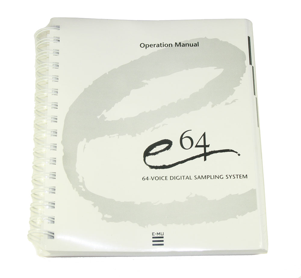 Operation Manual, E-mu E64