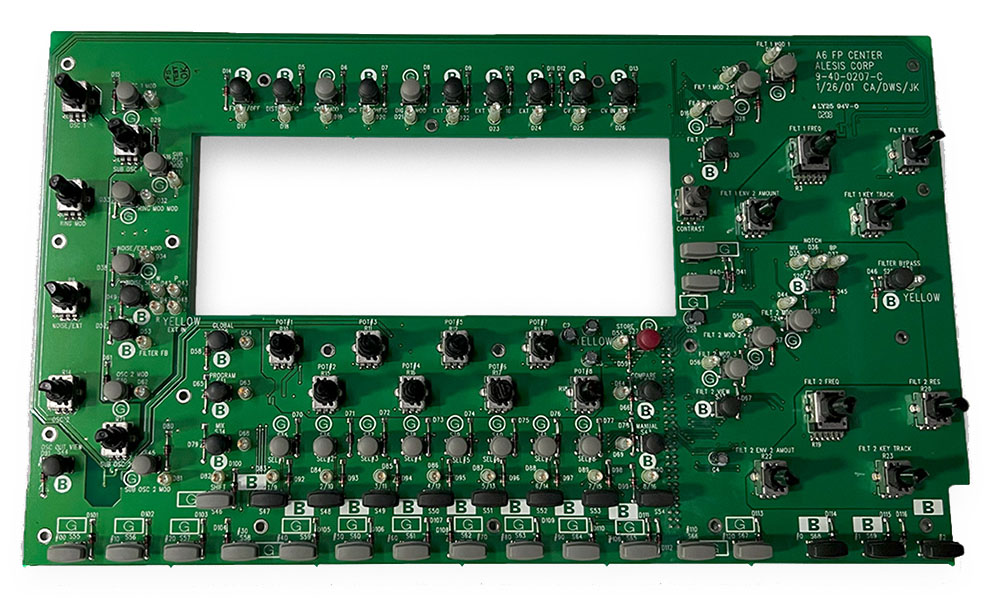 Panel board, center, Alesis Andromeda