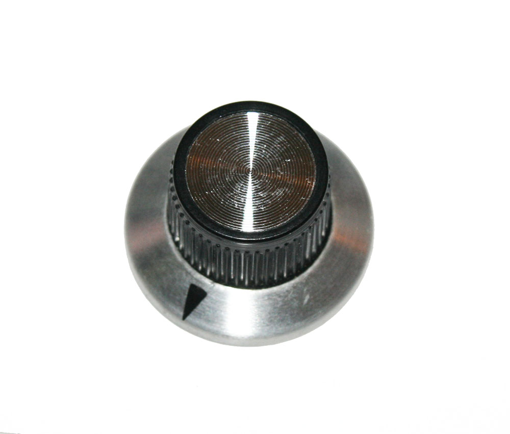 Knob with silver face and skirt
