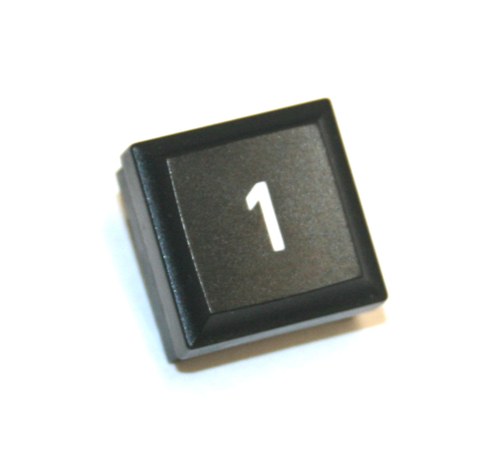 Panel switch, black, with numeral '1'