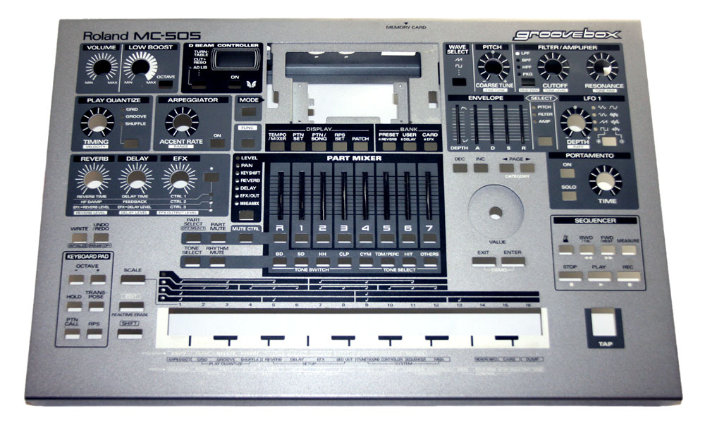 Top panel, Roland MC-505