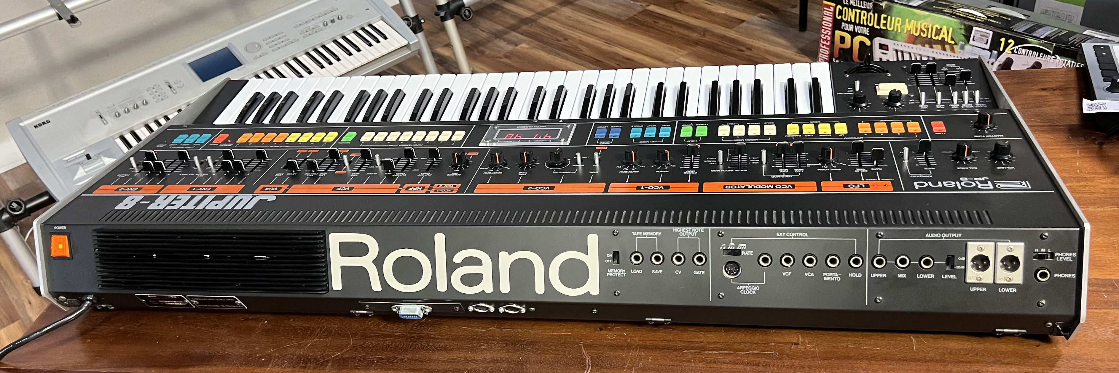 Roland Jupiter 8, with Encore MIDI kit
