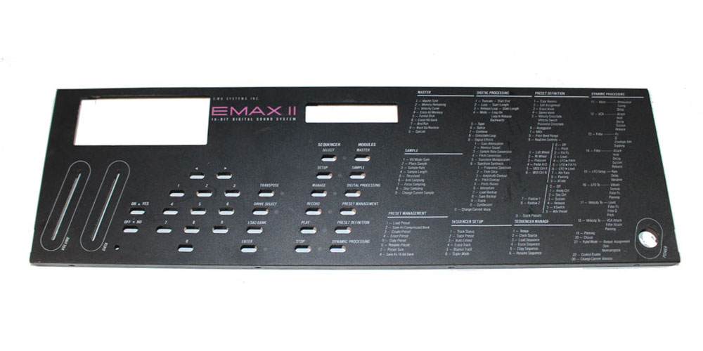 Face plate, E-mu Emax II rack