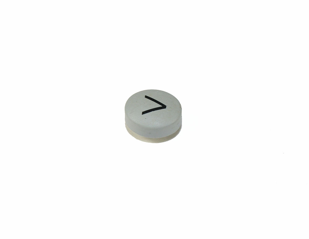Button, gray with arrow, E-mu 