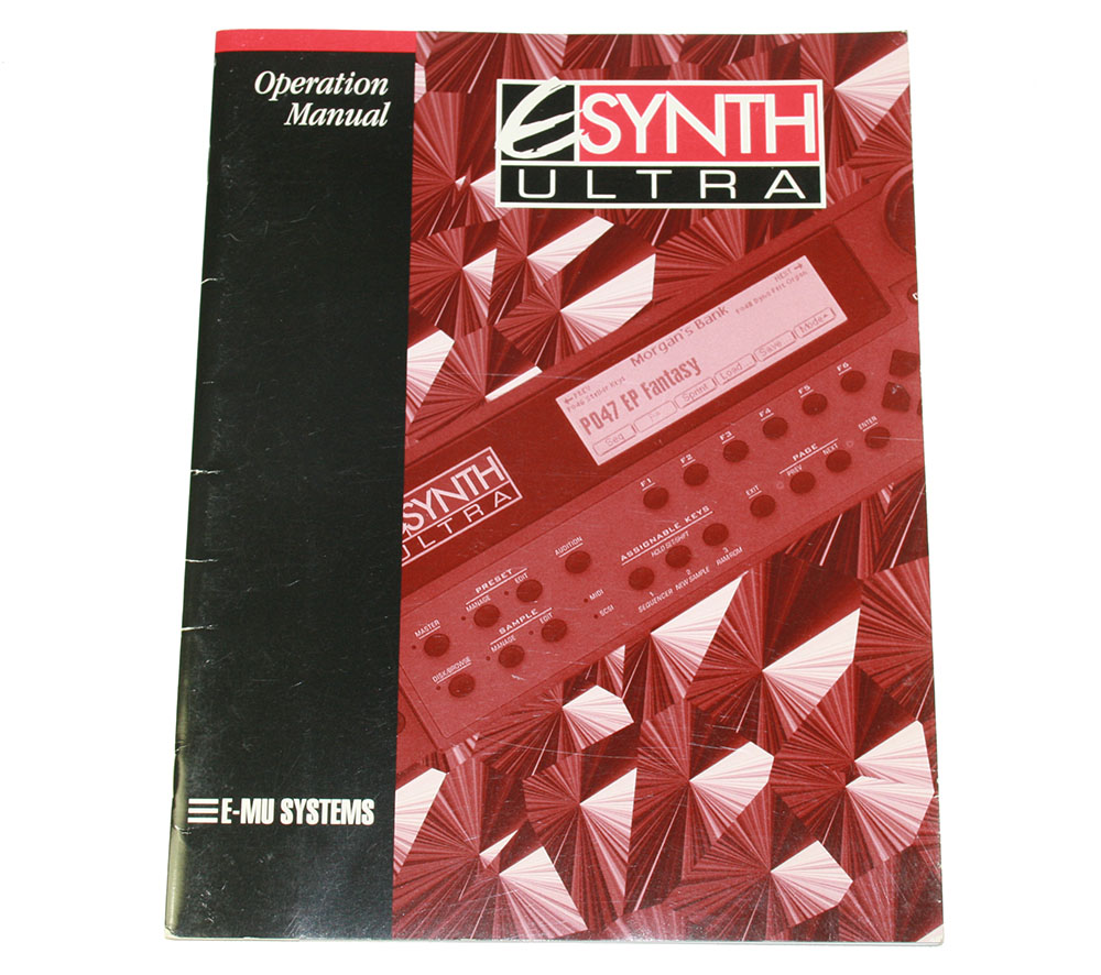 Operation Manual, E-Synth Ultra