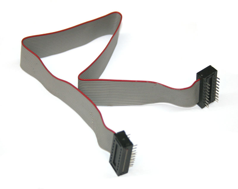 Ribbon cable, 12-inch with DIP connectors