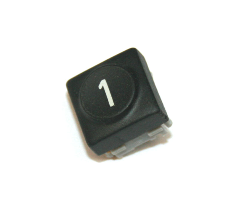 Panel switch, black, with numeral '1'