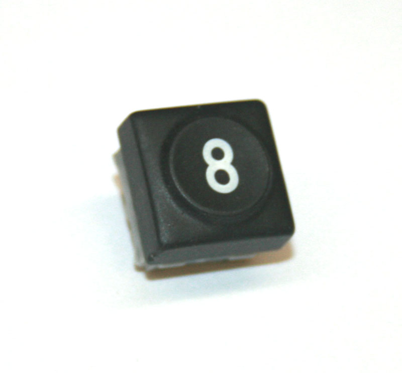 Panel switch, black, with numeral '8'
