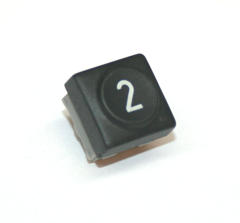 Panel switch, black, with numeral '2'