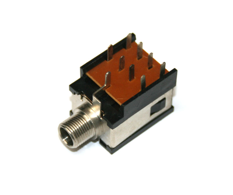 Phone jack, 1/4-inch, 9-pin PCB mount