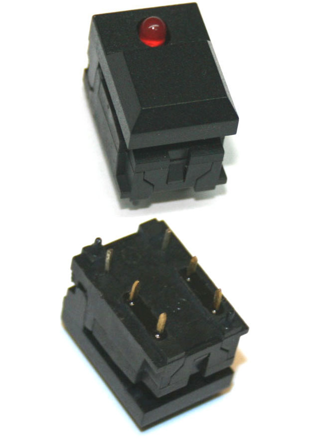 Panel switch, black, with LED