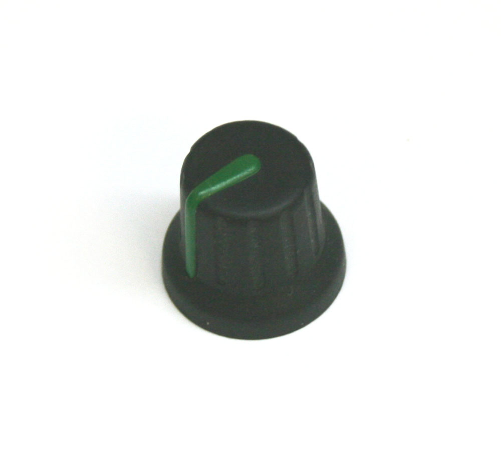 Knob, black with green indicator