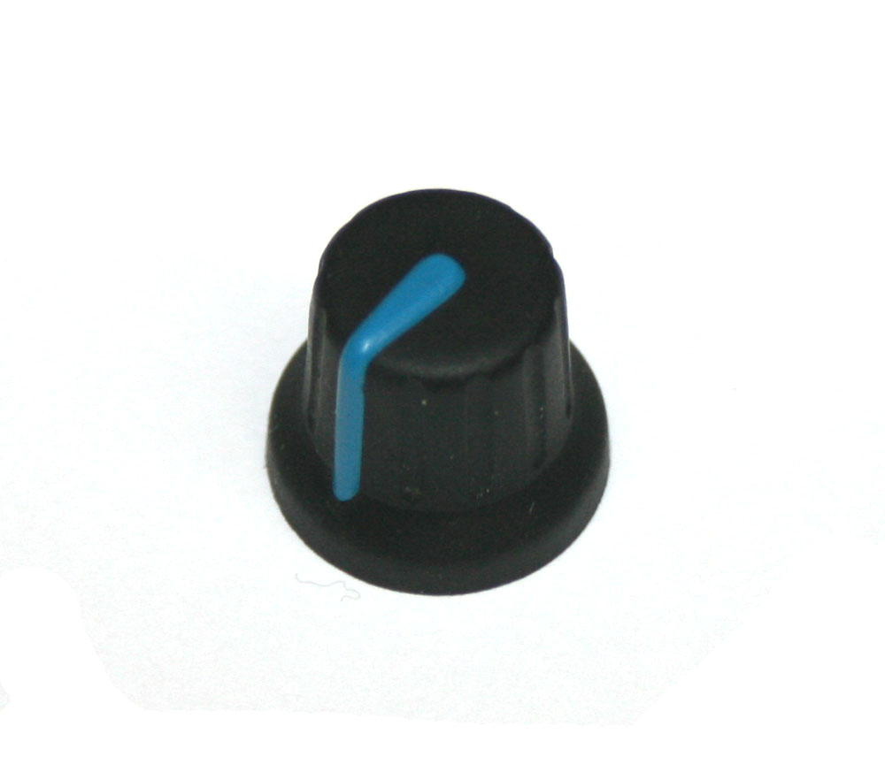 Knob, black with blue indicator