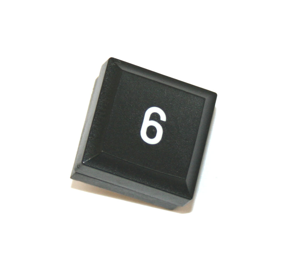 Panel switch, black, with numeral '6'