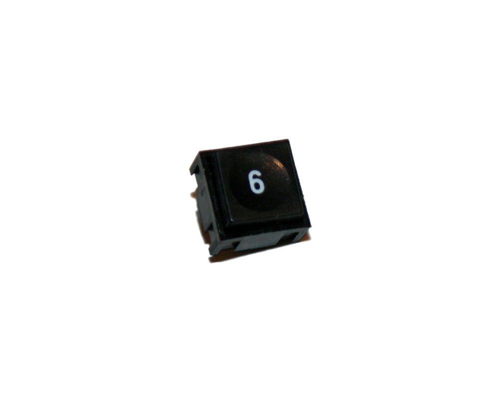 Panel switch, small, black with numeral '6'