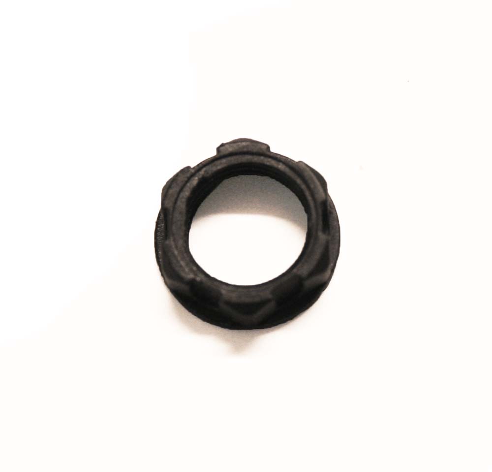 Nut, black plastic, for phone jack
