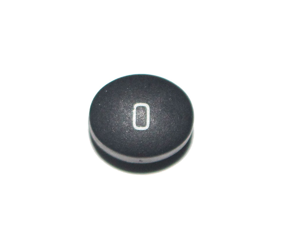 Button, black, with numeral '0', E-mu