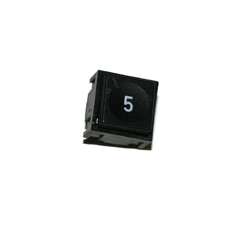 Panel switch, small, black with numeral '5'