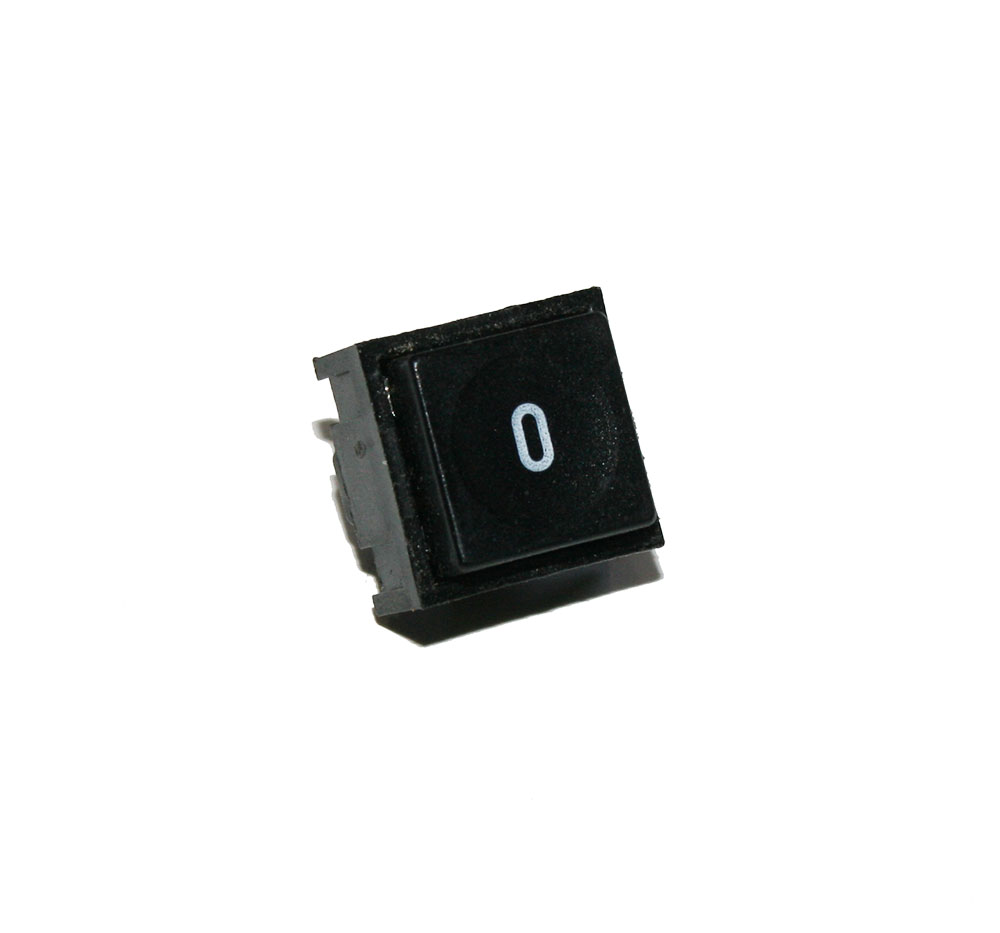 Panel switch, small, black with numeral '0'